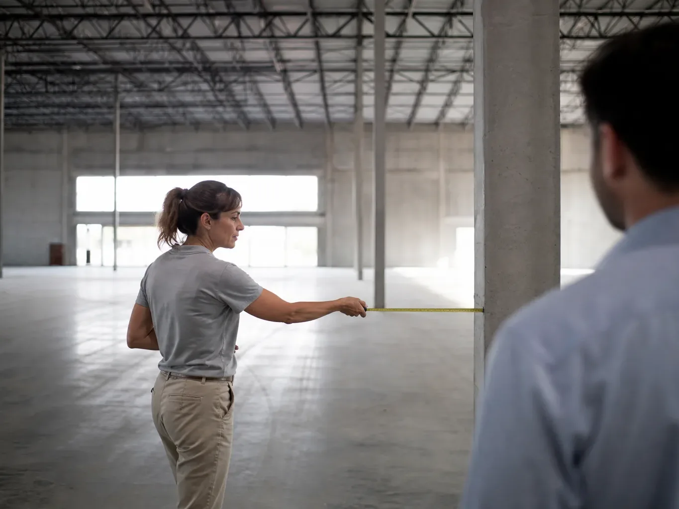 A stabilized Austin Class A office building is seen from its structured parking garage ramp