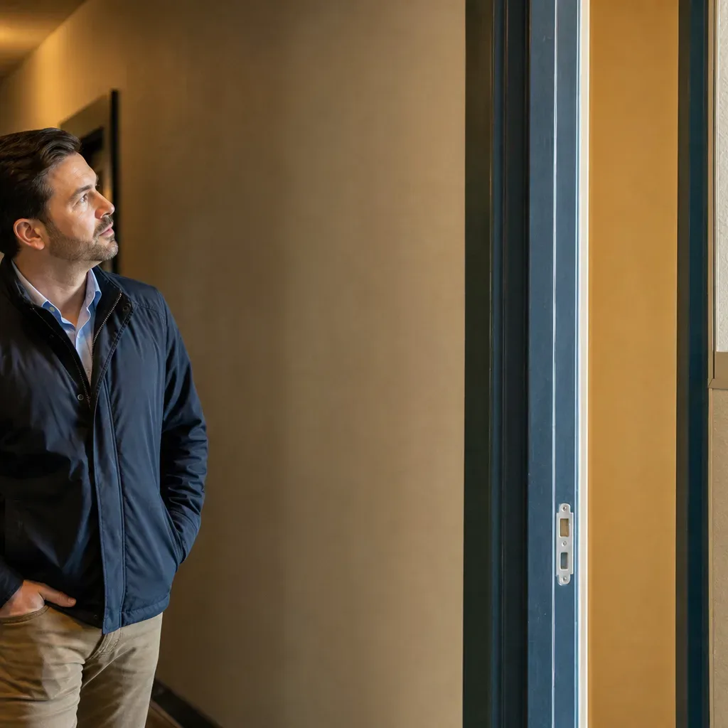 A property manager does a walkthrough of a vacant apartment unit in an Austin mid-rise