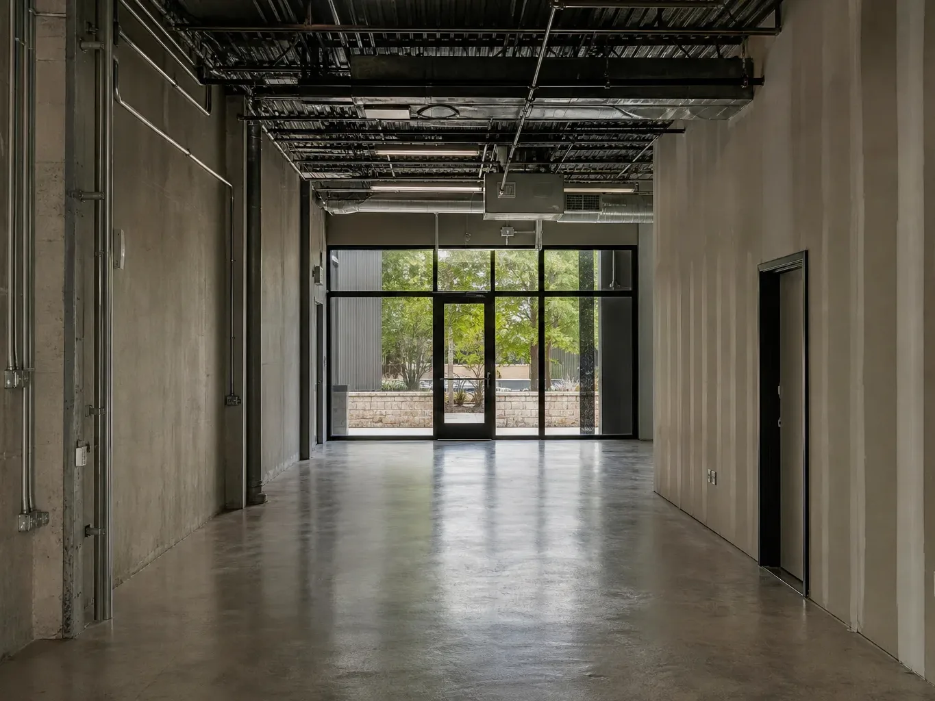 A vacant Austin retail suite is seen from the interior
